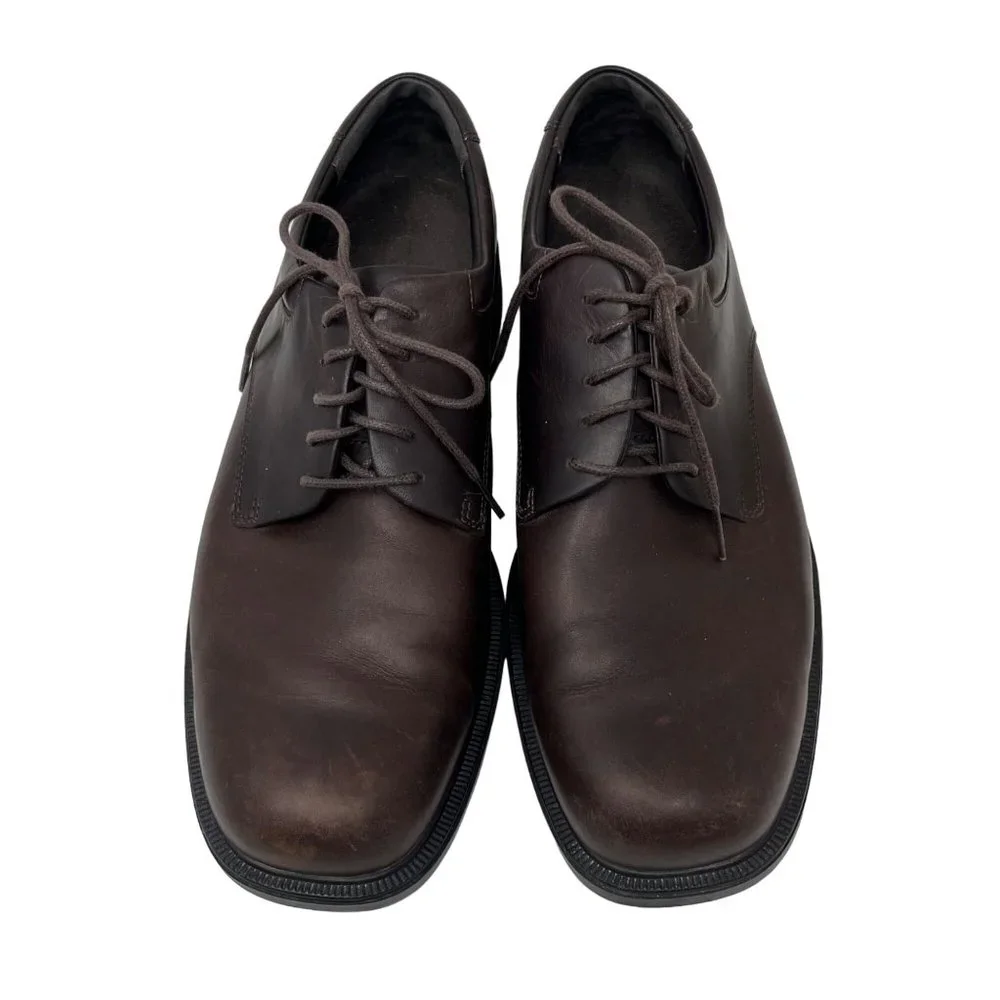 Rockport Mens Margin Brown Lace Up Leather Oxford Sz 11‎ Academia Preppy Career